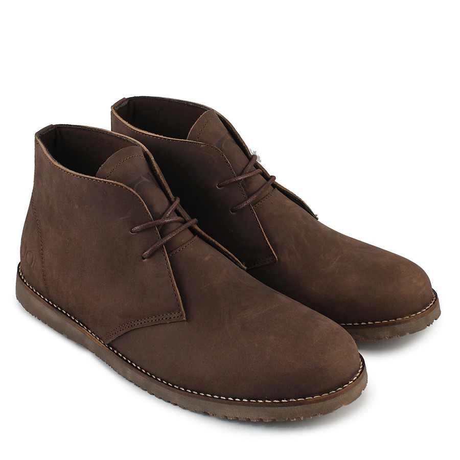 Sauqi Footwear Chukka Sepatu Boots  Kulit Asli (CH) - Cokelat