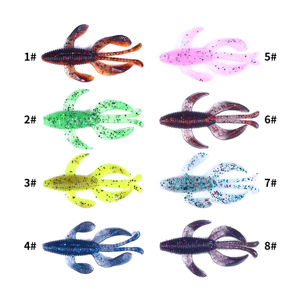 Hengjia 5pcs / Lot Umpan Pancing Cacing Imitasi Bahan Silikon Lembut 5.5cm / 3.5g 7.5cm / 6.5g