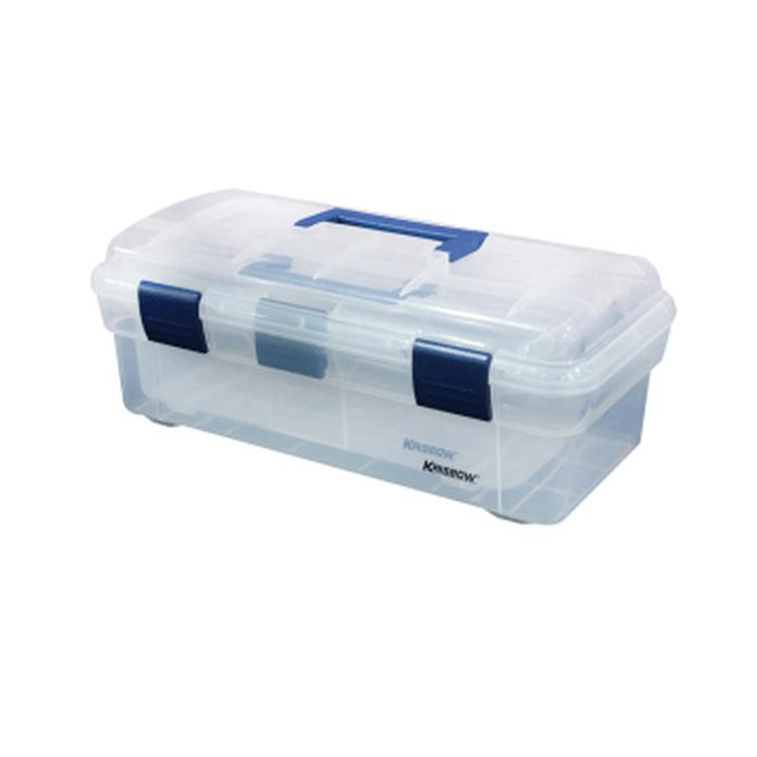 Krisbow Tool Box / Kotak Perkakas 37 Cm & 40 Cm 2 Pcs Transparan Obat