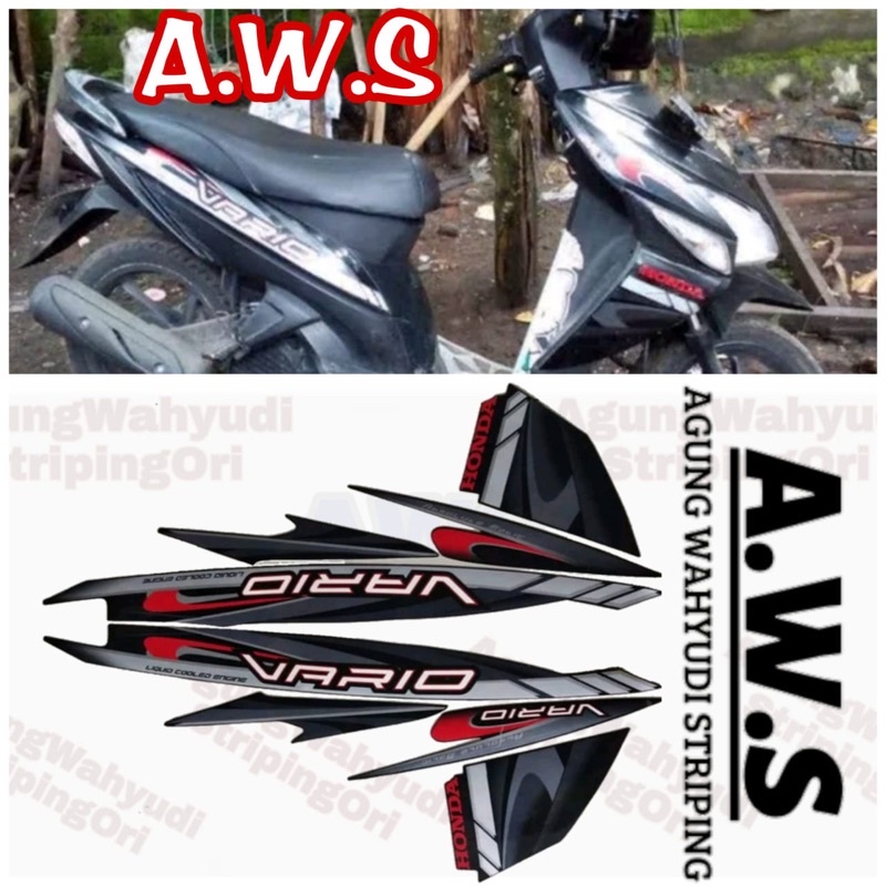 Jual STIKER STRIPING LIS BODY MOTOR HONDA VARIO 2009 HITAM BLACK LES