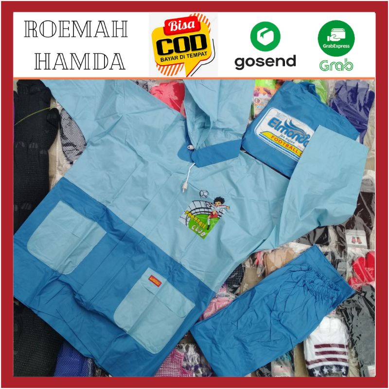 Mantel Jas Hujan Anak Stelan Jaket Celana Setelan Anak Cowo / Cewe Usia 4 - 8 Tahun Elmondo 302 303 Nouvo football Murah