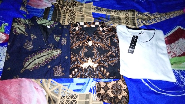 Ulu Kamulyan Navy Kemeja Batik Pria Bahan Batu Raden Lapis Furing