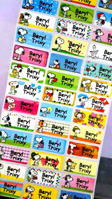 

Label nama anti air stiker waterproof Snoopy 2