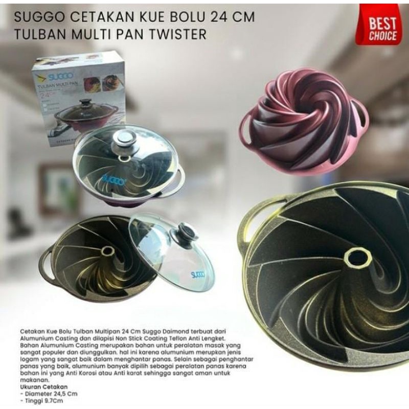 Cetakan Bolu Suggo Tulban Multipan Twister 24cm