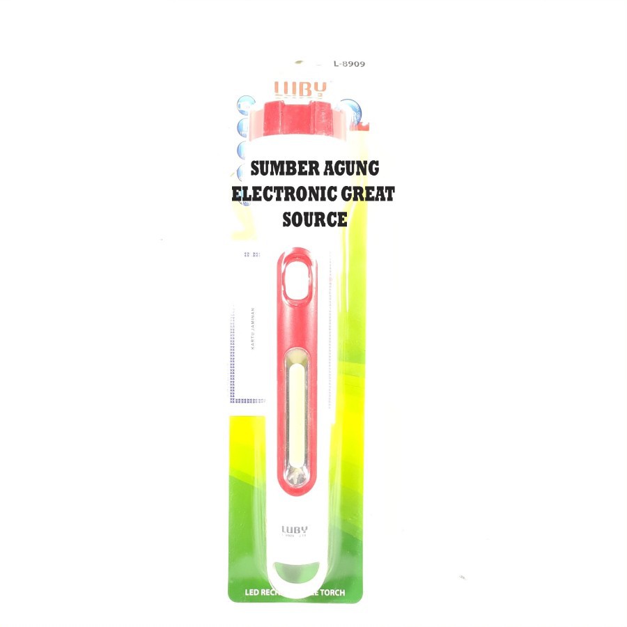 Senter L8909 Luby LED Terang COB Berkualitas 8908 Luby Emergency