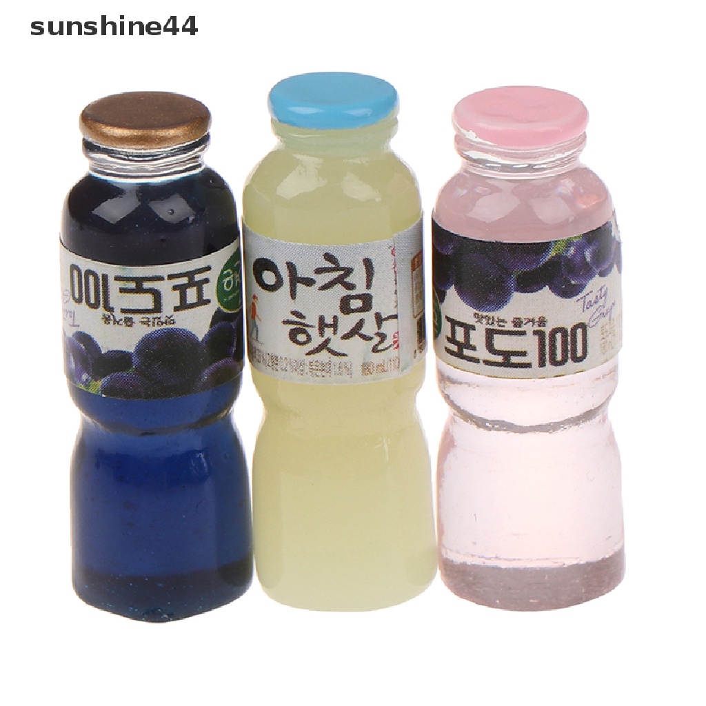 Sunshine 5Pcs Miniatur Botol Minum Skala 1: 12 Untuk Aksesoris Dapur Rumah Boneka