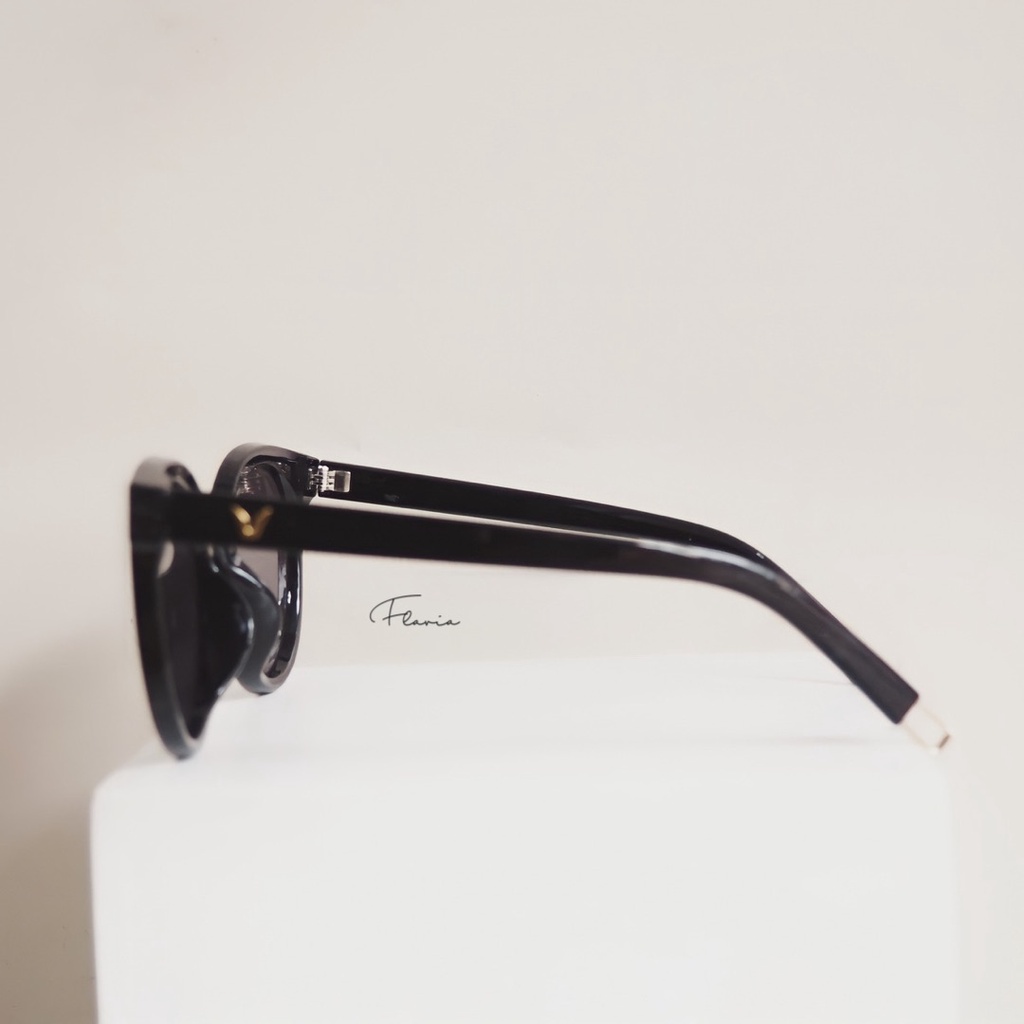 Flavia Eyewear - Kacamata Hitam Peter Round Acetat Anti UV 400