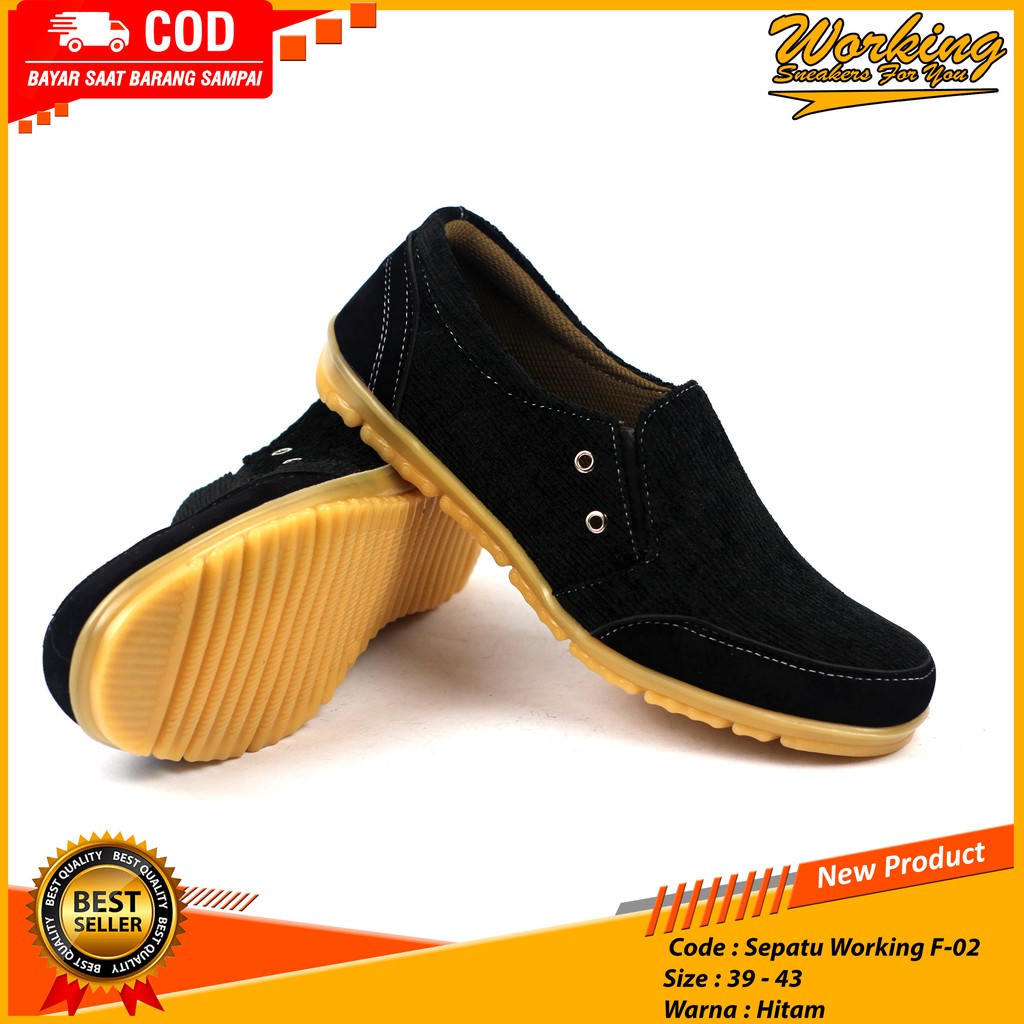 Sepatu ORIGINAL pria terbaru sepatu Working F-02 sepatu kerja Casual sepatu slop