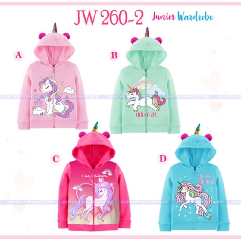 Harga (2-13y) Jaket Anak Unicorn Hodie Anak Perempuan Pompom Series
Unicorn Merek JW260-2