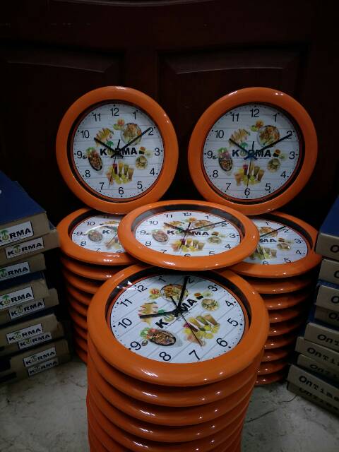 Jam Dinding Custom Promosi /Souvenir 30cm Logo Usaha Kualitas Bagus