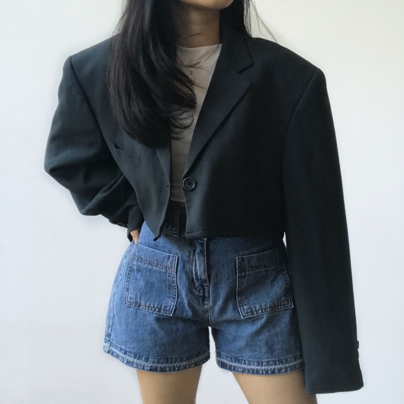 Rogatis Greenish Cropped Blazer