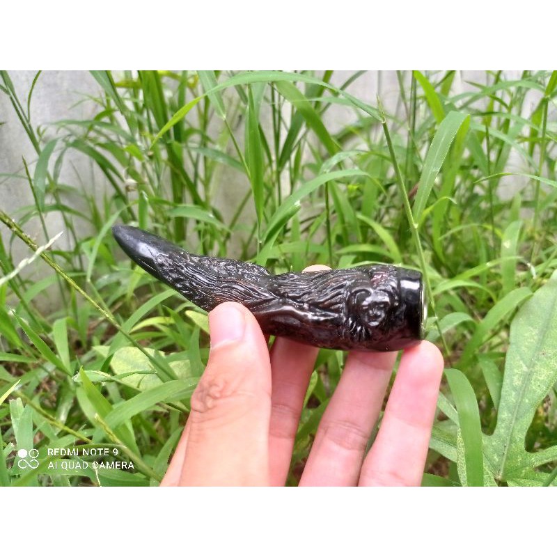 Pipa Once AKAR BAHAR HITAM UKIRAN PUTRI DUYUNG asli Pipa once taliarus akar bahar hitam