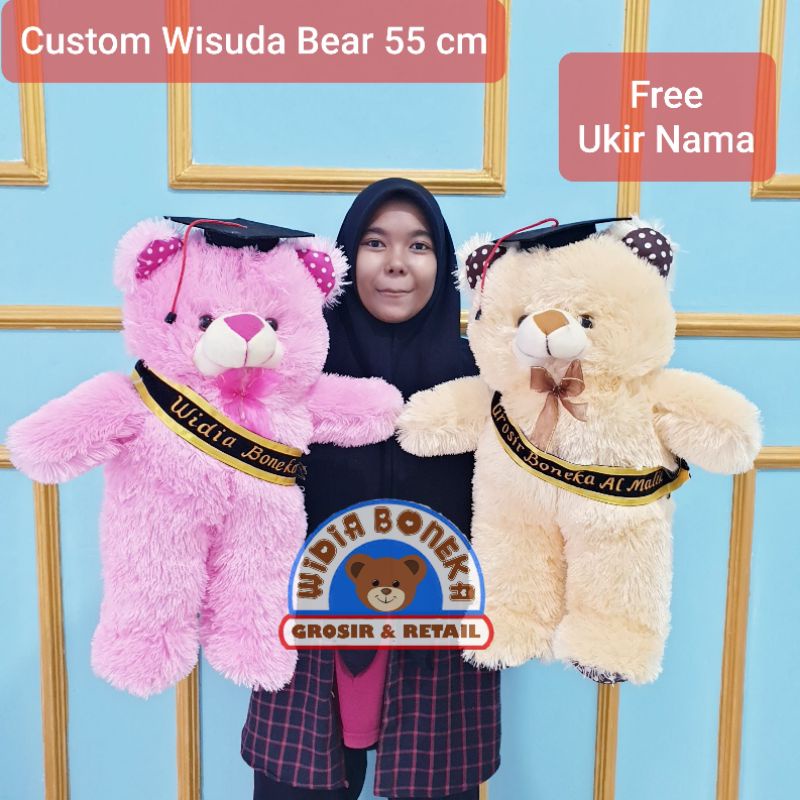 Boneka Wisuda Bear 55cm + Slempang Nama