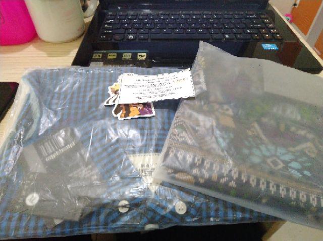 Freypv 7096 Short Batik Black Blue Green M-xl Kemeja Batik