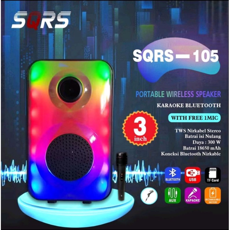 Speaker Bluetooth Karaoke HL-105 Super Bass Bonus Mic