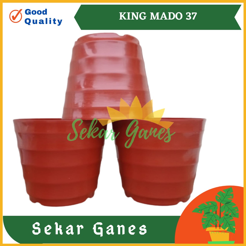 SEKARGANES Pot King Mado 37 Merah Bata Coklat Bata Terakota Teracota Teraccota Diameter Atas 30 Cm Garden Of Love Pot Plastik Besar Jumbo 40 50 60 Cm Untuk Tanaman Murah Grosir