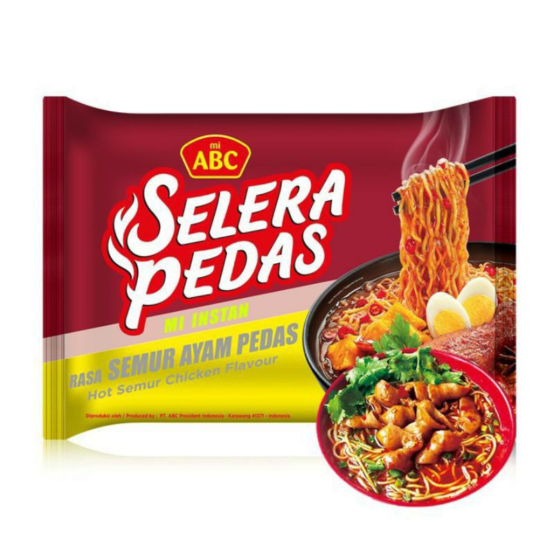 

MIE ABC SELERA PEDAS RASA SEMUR AYAM PEDAS 70 GR