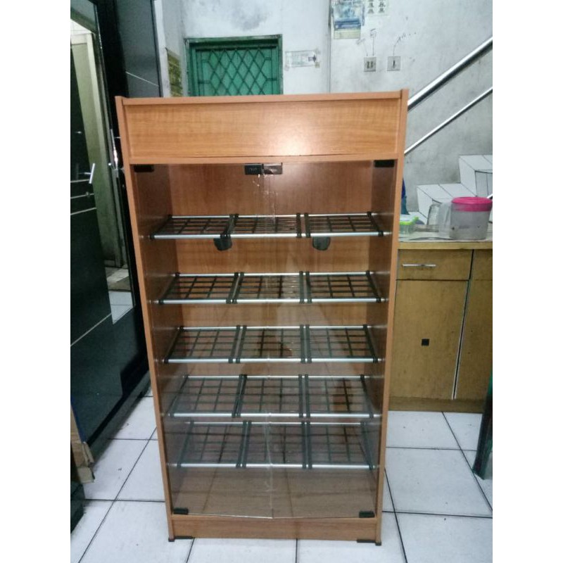 Rak Sepatu Kaca Lemari Sepatu Kaca