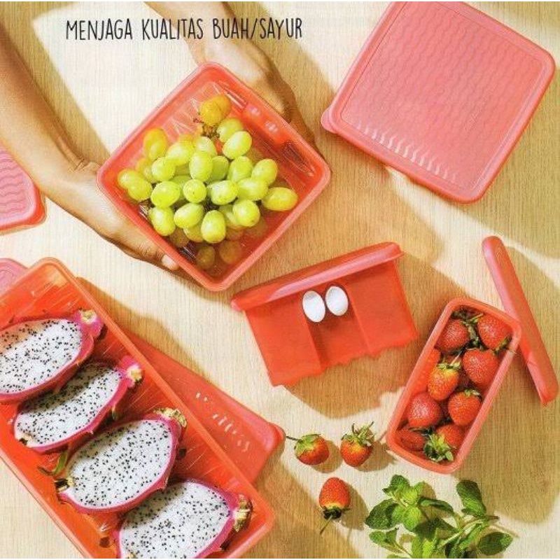 Fridgesmart set Tupperware/wadah penyimpanan sayur dan buah agar tetap segar