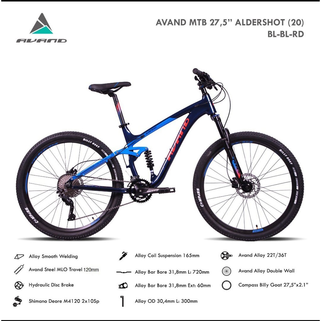 MTB 27,5" UNITED AVAND ALDERSHOT 20sp Shimano Deore Hydraulic Fullsus