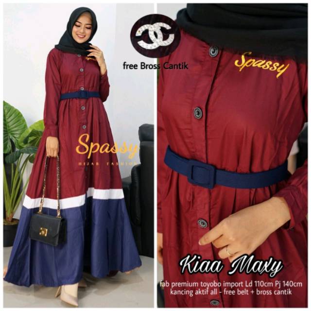 FASHION MUSLIM/PAKAIAN WANITA/DRESS/GAMIS KINA MAXY BY SPASSY