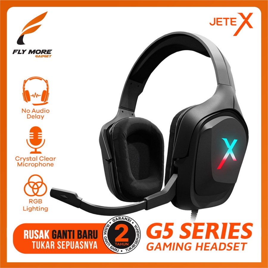 JETE X Gaming Headset Gaming | Headphone Gaming  Noise Cancelling JETEX G5 - Garansi Resmi 2 Tahun