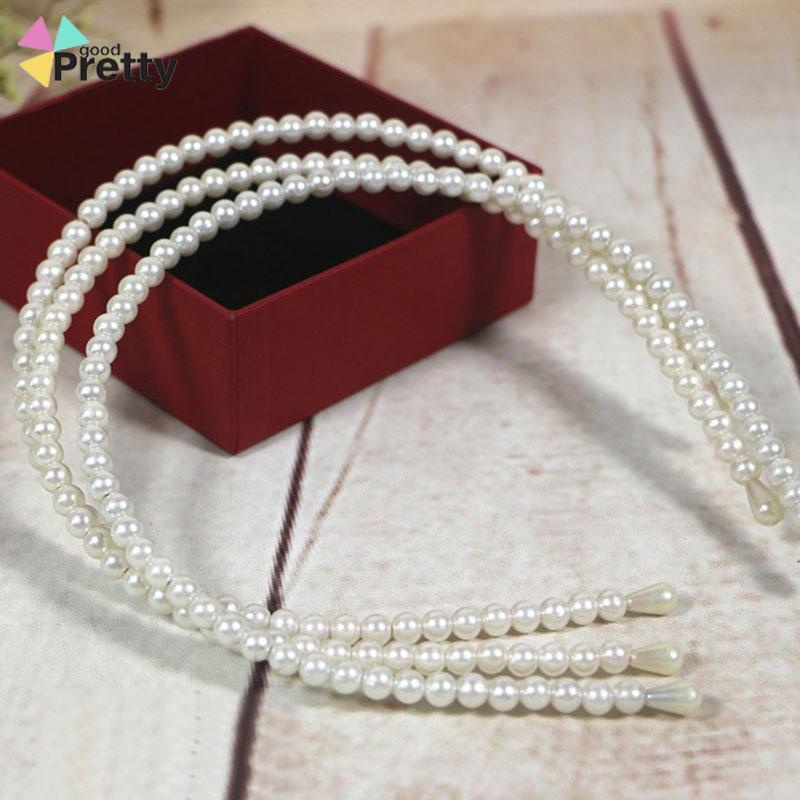 Pearl Headband Headband Aksesoris Rambut Anak Manik-manik Tangan Putri - PD