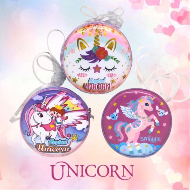 Tas Selempang Anak Gambar  Unicorn Bahan Mika Tebal  