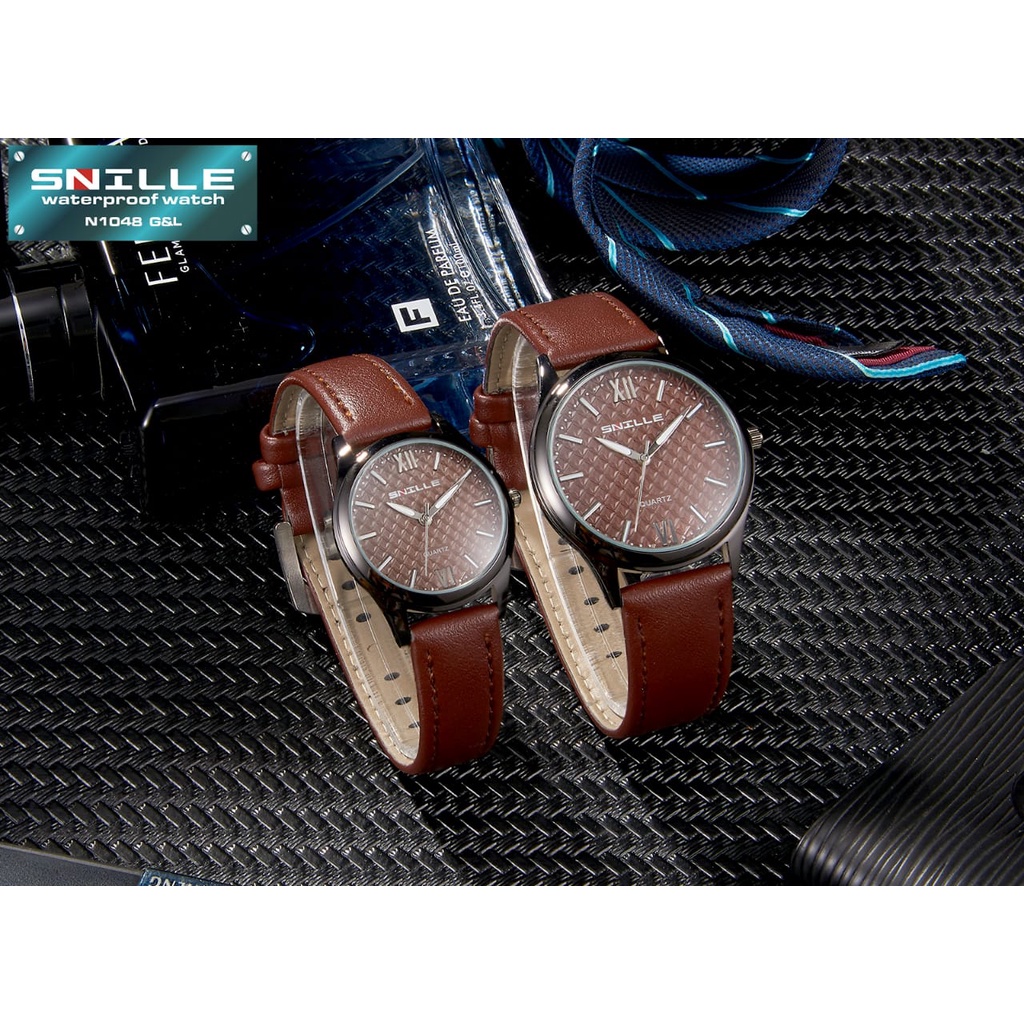 Snille Jam Tangan Kulit Pria Original Asli Anti Air Waterproof 1048