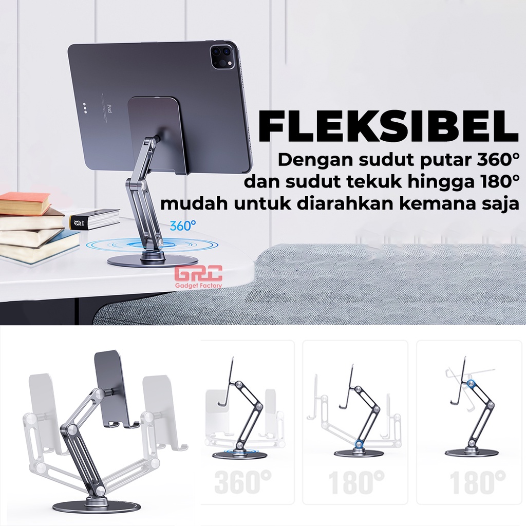 Stand Holder HP &amp; Tablet Dudukan Handphone Tab Standing Portable Putar