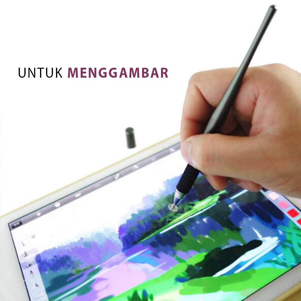 Stylus Pen 2 in 1 Universal Drawing Pen Capacitive Touch Screen Pen Layar Sentuh Untuk Semua HP Android dan Tablet