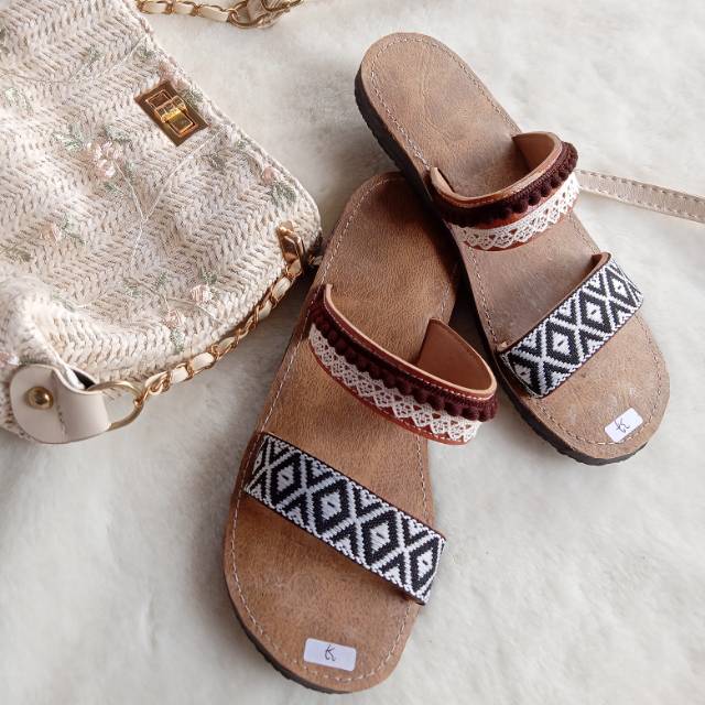 Termurah Blacktea Sandal Bohemian Shopee Indonesia