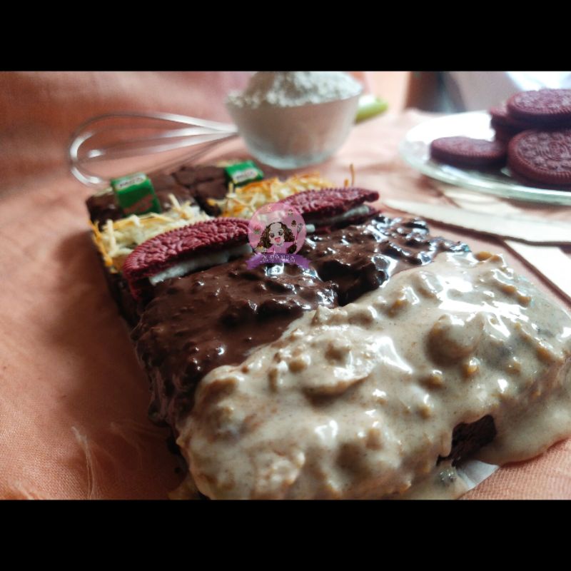 

Brownies panggang mix Topping