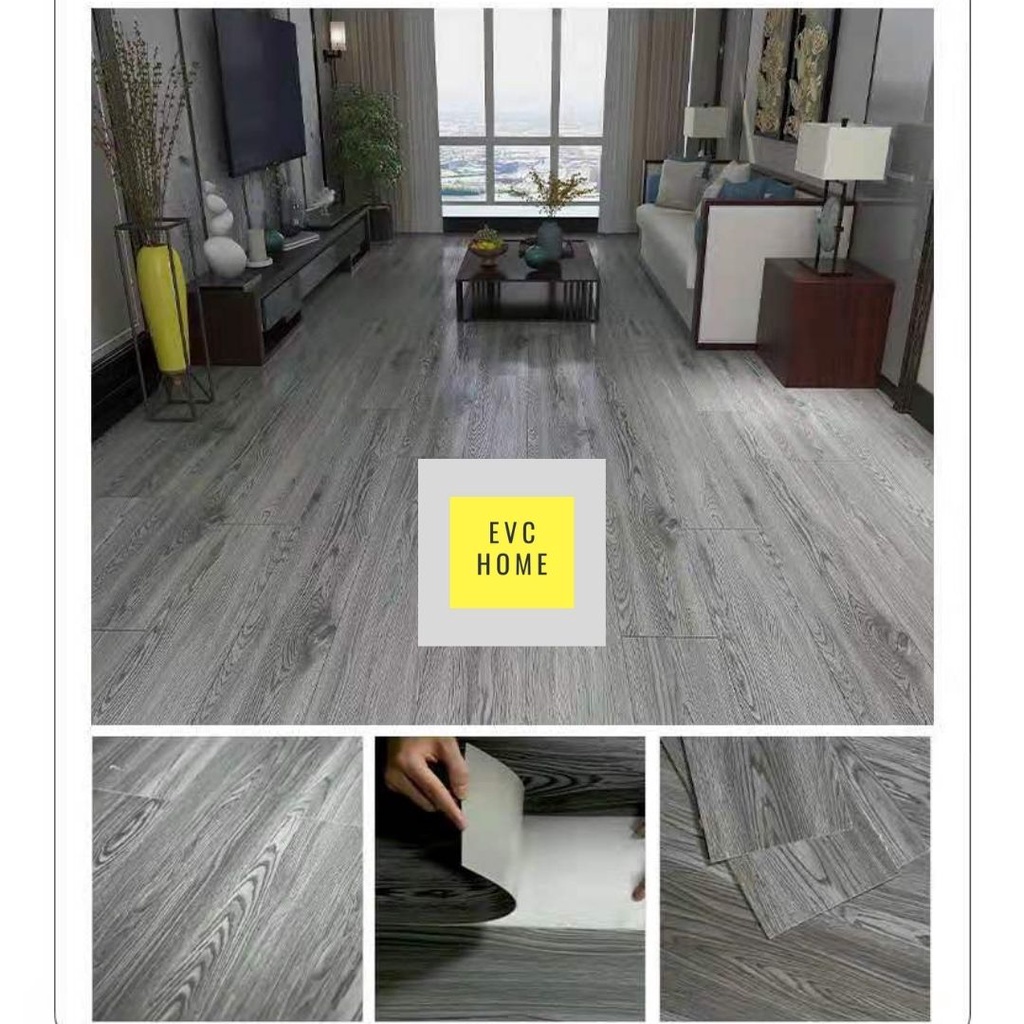 EVCHOME 91,5CM x 15,2CM Foam Vinyl Sticker/Plafon PVC/ Vinyl Floor/ Wallpaper stiker lantai kayu