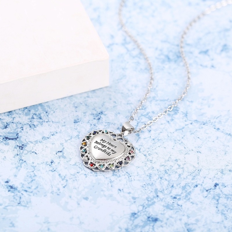 [Ready Stock]Fashion New Heart Shape with Diamond Personalized Pendant Necklace