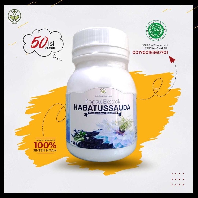 Kapsul Jinten Hitam Murni Habatusauda Murah | Habbasyifa Original Habasifa Kapsul Isi 50 Habbatussau
