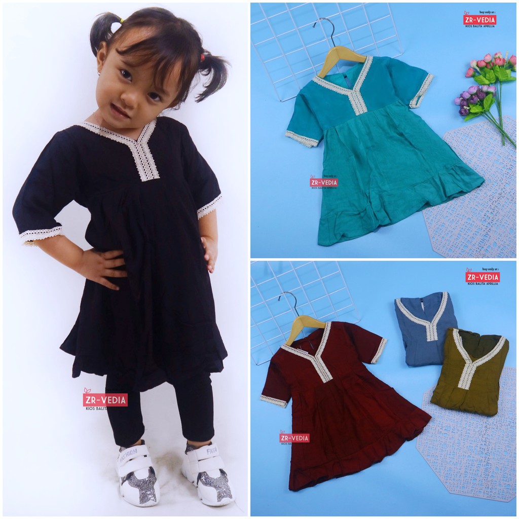 Dress Arabia uk 1-7 Tahun / PREMIUM Daster Arab Blouse Dres Anak Perempuan Lengan Baju Balita Import