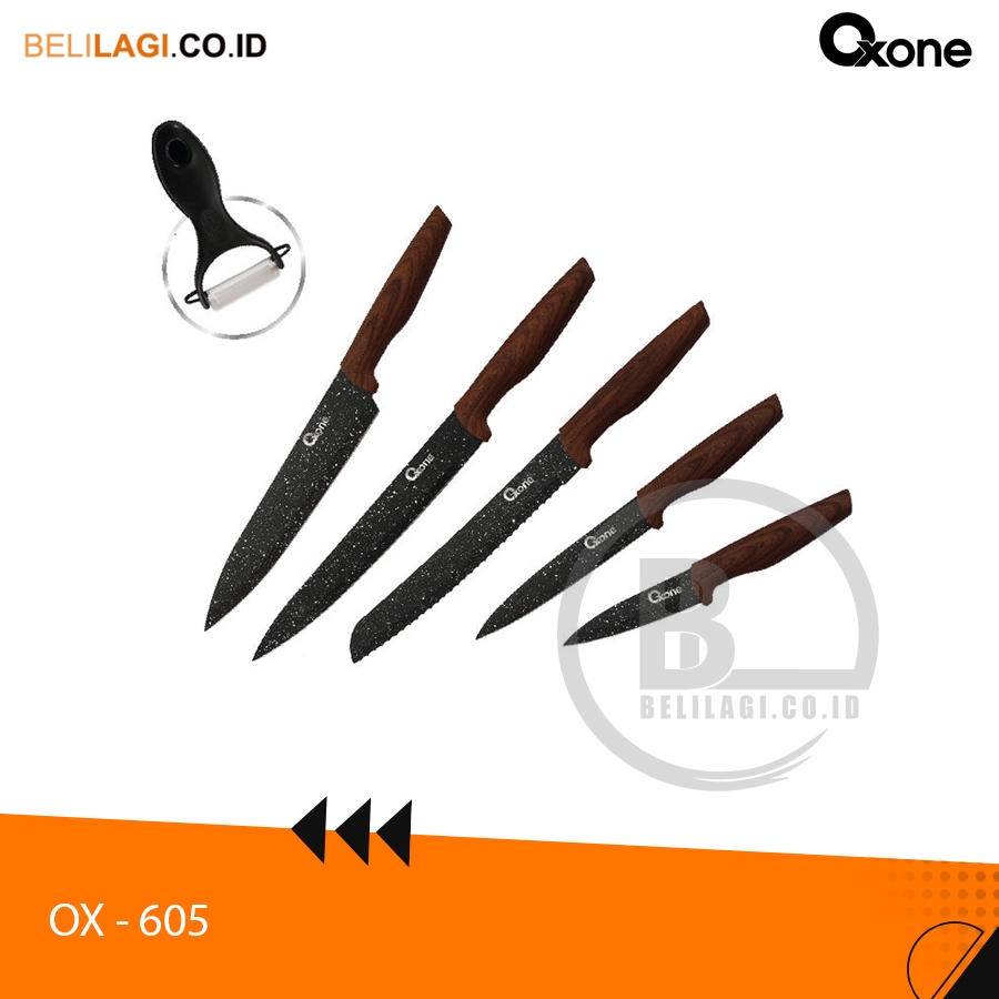 Oxone OX-605 Pisau Dapur Black Marble Knife Set / Pisau Set Dapur OXONE OX605 / Oxone Pisau Dapur OX