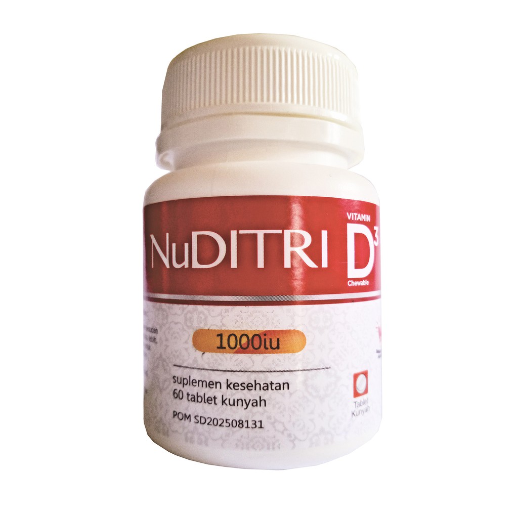 NuDITRI Vitamin D3 1000IU - isi 60 Chewable Tabs