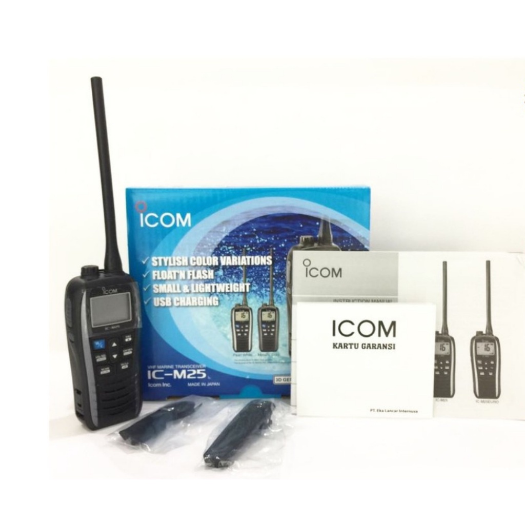 ICOM IC-M25 VHF RADIO MARINE WATERPROOF IPX7 NEW GARANSI RESMI POSTEL