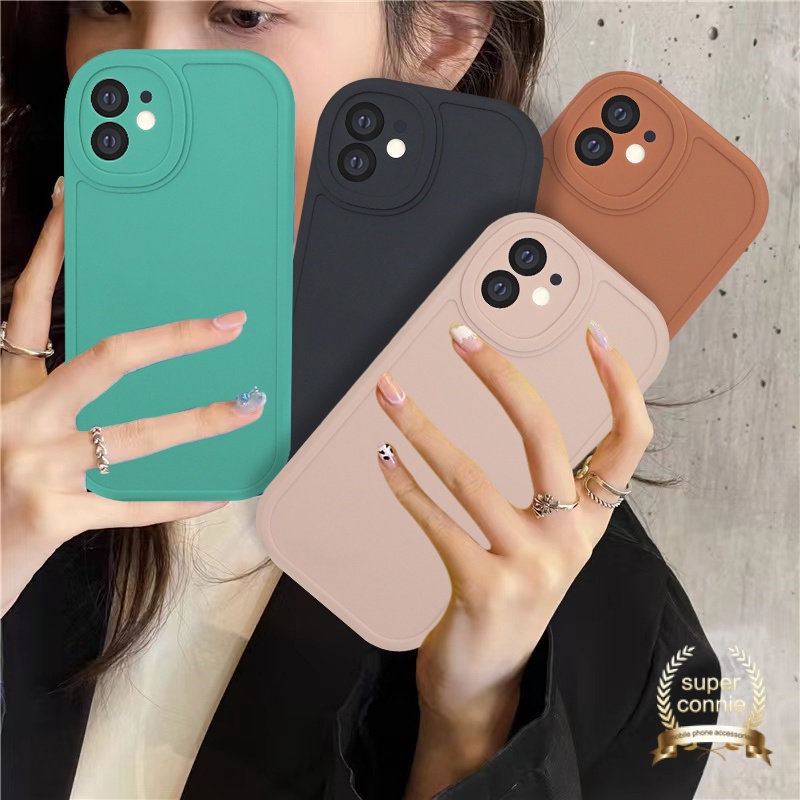 Soft Case Tpu Oval Warna Polos Cover iPhone 13 11 13 pro Max 7 8 plus X XR XS Max SE