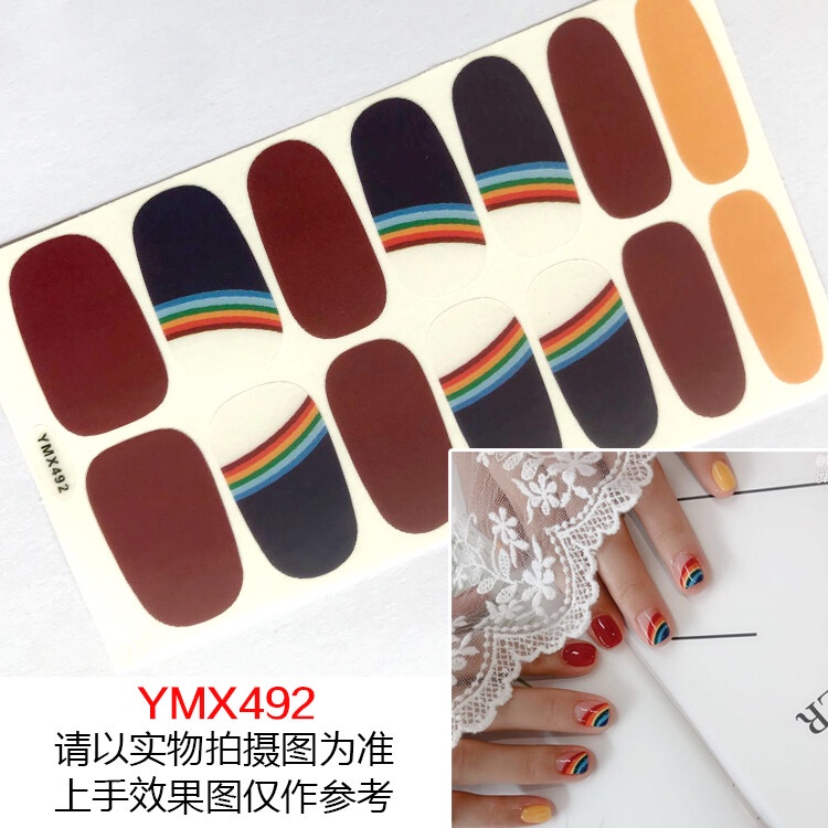 Stiker Kuku Motif Kartun Graffiti Leopard Gaya Korea Untuk Nail Art