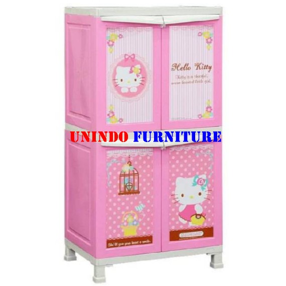 Lemari hello Kitty plastik 2 pintu Napolly bcbc-242 ktsh pink-A