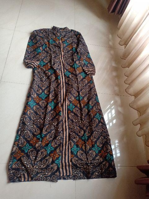 Gamis Cardi Batik Katun Halus 2827 Busui Reseleting Depan Allsize