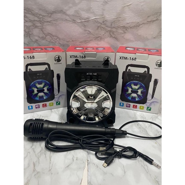 speaker bleutooth + mic XTM-168  mic / speaker karaoke - Biru G3F1