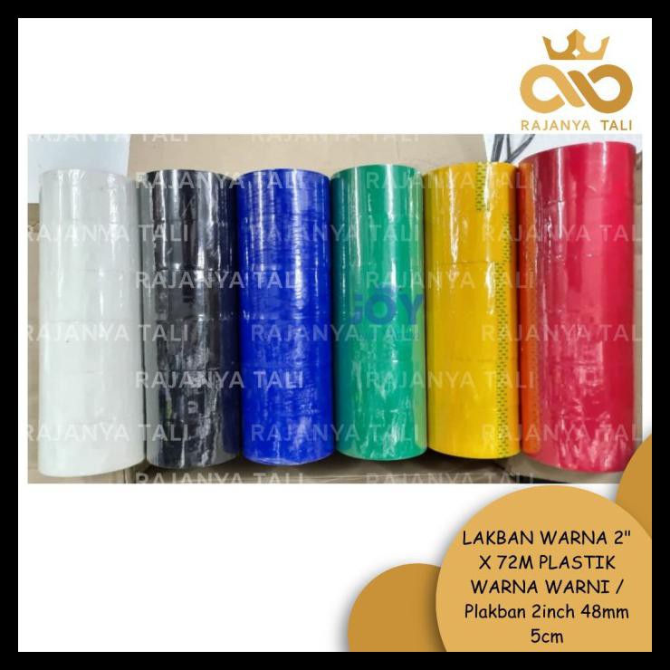 

Lakban Warna 2" X 72M Plastik Warna Warni / Plakban 2Inch 48Mm 5Cm - Hitam
