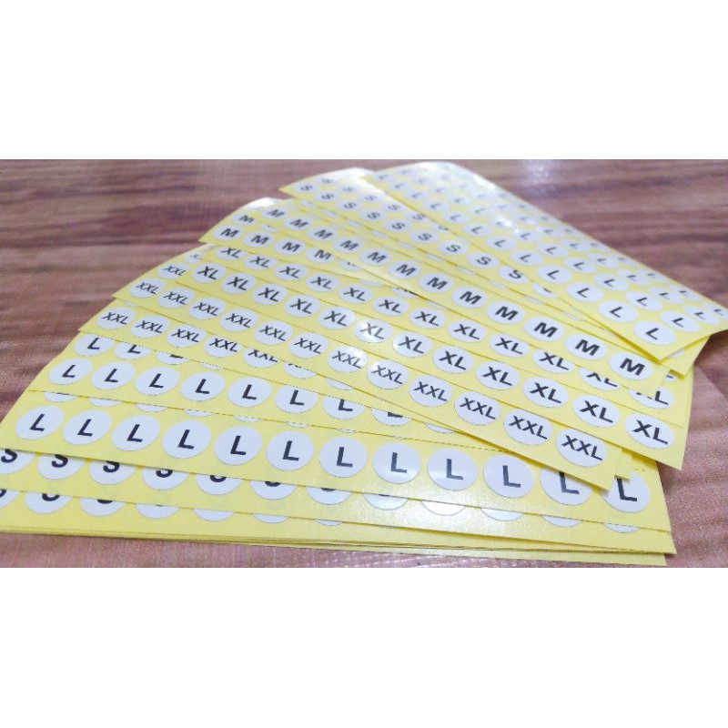 

Stiker ukuran/size baju 1 paket 50pcs