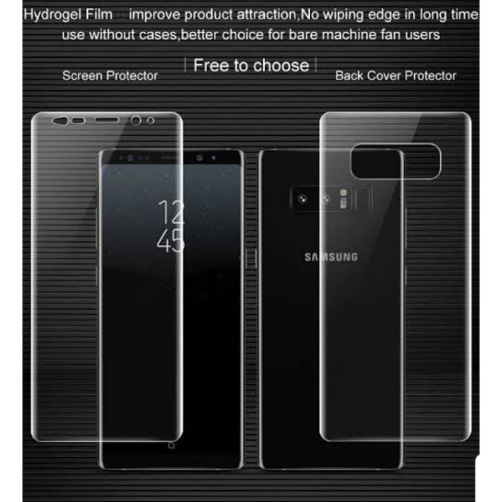 Hydrogel anti gores screen guard Depan Belakang SAMSUNG NOTE 8 9 10 10 PLUS Back