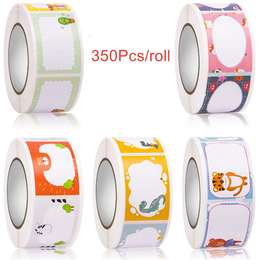 Nanas 350 Pcs/roll Label Stiker Sekolah Lucu Kartun Anak Self Adhesive Sealing Stickers