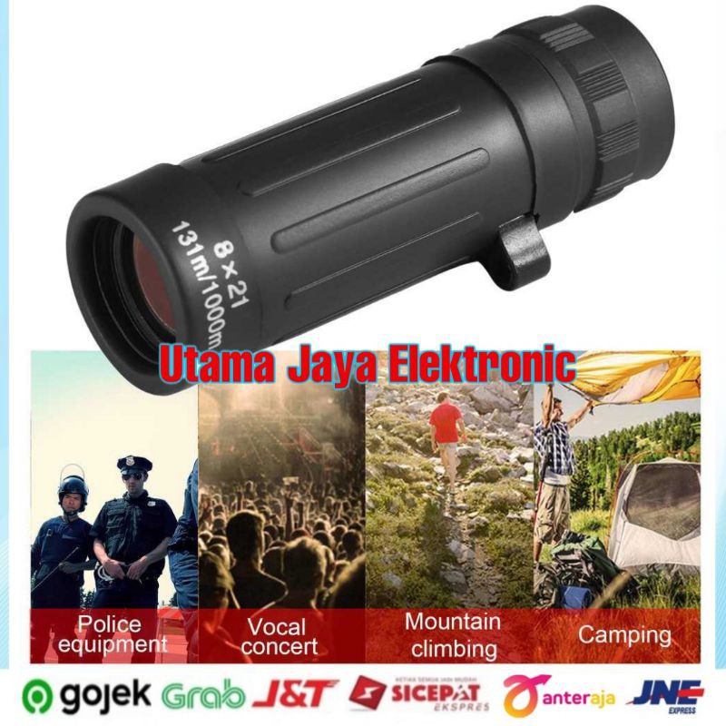 Teropong Mini Compact Huting Monocular Telescope 8 x 21 Zoom